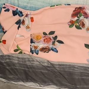 Floral strapless dress